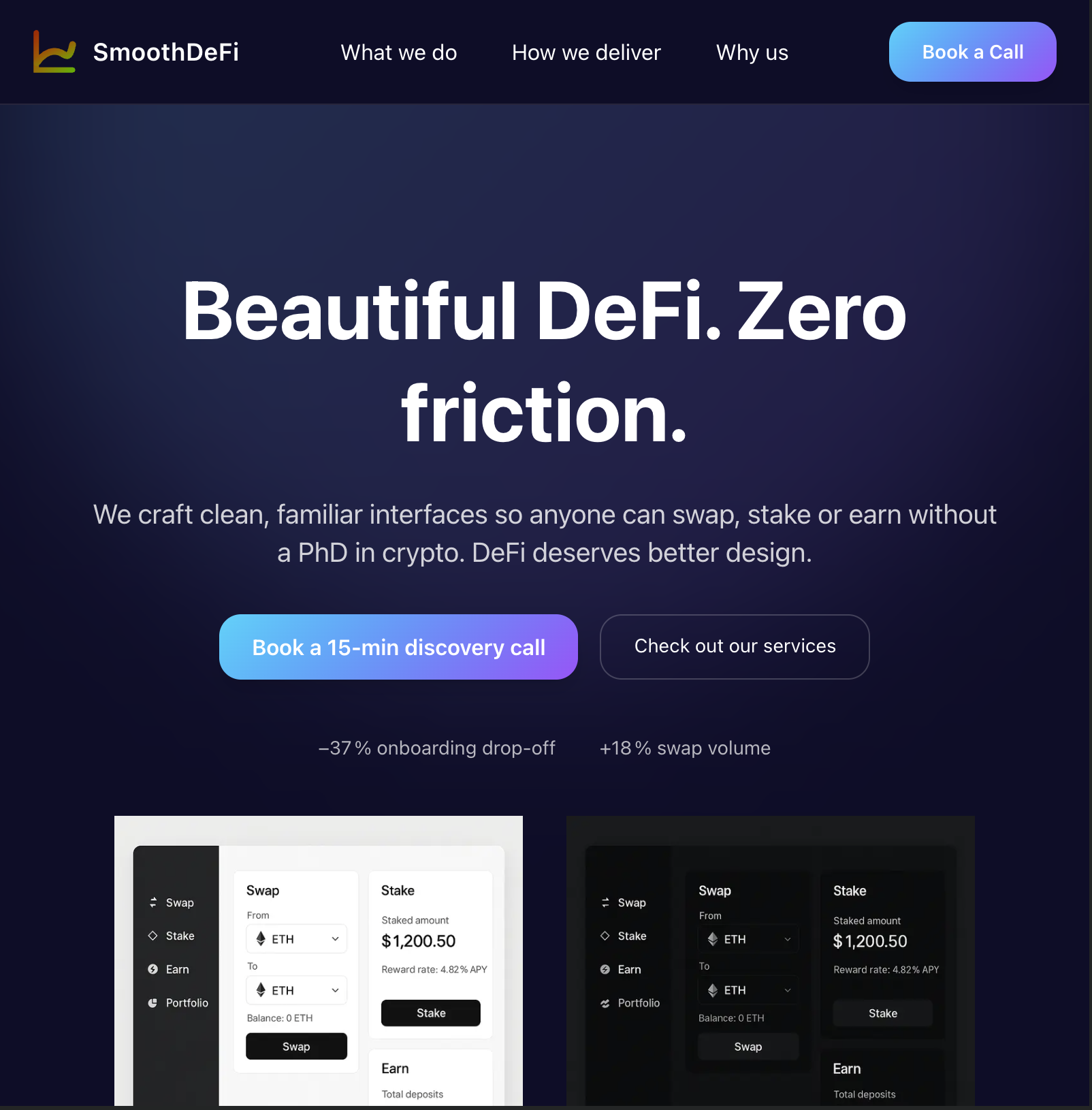 SmoothDeFi | Beautiful DeFi Interfaces - Zero Friction UX
